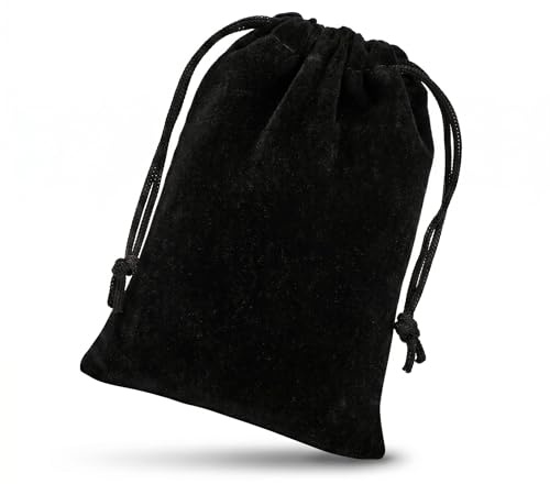 Egurs 10er Set Schwarz Samtbeutel mit Kordelzug – 20x30 cm Samtsäckchen für Schmuck, Geschenkverpackung & Aufbewahrung