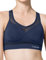 Yvette Sport BH Starker Halt Mesh Ringerrücken Große Brüste Ohne Bügel Gepolstert für Fitness Lauf Yoga, Navy, M Große Größen