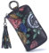 Portafogli chiave da donna Aileder in pelle portachiavi portafoglio portafoglio fiori dipinti a mano portachiavi auto con 8 ganci per chiavi slot per carte nappa cerniera, Rosa dorata., 12 x 7 x 2.5