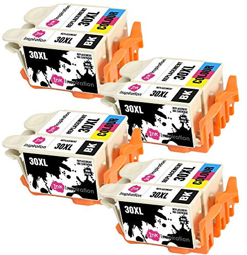 Ink Inspiration® Ersatz für Kodak 30 30XL 30B 30CL Druckerpatronen 8er-Pack, kompatibel mit Kodak ESP C100 C110 C115 C300 C310 C315 C330 C360 1.2 3.2 3.2S Hero 2.2 3.1 5.1 Office 2150, Schwarz/Farbe