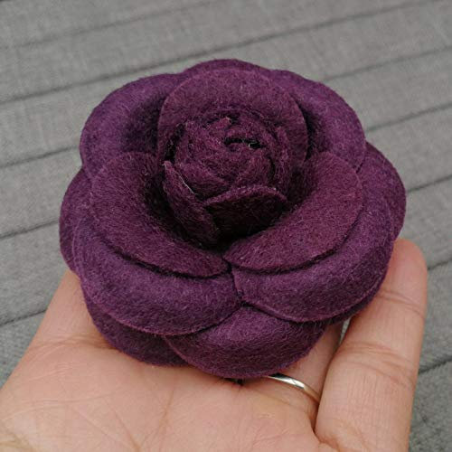 PRAK Broschen & Anstecknadeln Für Damen,Luxus Große Broschen Für Frau Schals Schnalle Pin Stoff Kunst Stoff Blume Brosche Mode Kleidung Schmuck Accessoires Mädchen Geschenke, Lila, Wolle