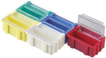 Licefa Kleinteilebox, ABS Weiß, 21mm x 42mm x 29mm, Packung a 5 Stück
