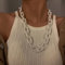 zxcs Punk Hip Hop Fashion Acrylic Link Chain Necklace Rock Gothic Chunky Plastic Choker Collar Necklace for Women Accessories-white