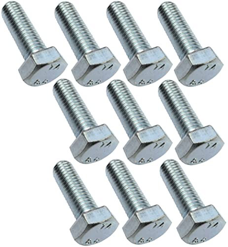 AERZETIX - C47323 - Lot de 10 pièce - Boulons M8x25 - à tête Hexagonale - Ø8x25mm - DIN 933 - Classe 8.8 - en Acier Zingué - Bricolage - Outillage d'assemblage/Quincaillerie