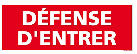 Signaletique.biz Panneau Defense d'Entrer Signalisation Acces Interdit 210 x 75 mm Adhesif