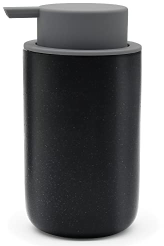 Seifenspender Schwarz, 400ml Nachfüllbarer Seifenspender Spülmittelspender aus Keramik für Flüssigseife, Handseife und Waschmittel, Soap Dispenser für Küche Bad und Büro (Schwarz)