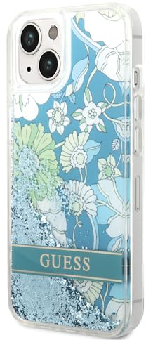 GUESS GUHCP14SLFLSN Hülle für iPhone 14 6,1 grün hardcase Flower Liquid Glitter