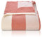 BOHORIA® Musselin Kuscheldecke (warm 4-lagig) „Linea“ extra groß 230x230cm | 100% Baumwolle | Überwurf für Sofa, Sessel & Bett | Kuscheldecke Sofadecke Wohndecke (230x230cm, Linea) (Peach)