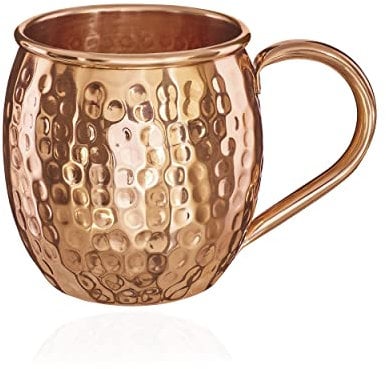 NKlaus 11261 Copper Mug Pure Copper 100% Ayuverda Copper Mug Oval Moskow Mule 500 ml