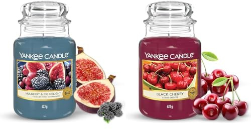 Yankee Candle Candela Profumata In Giara Grande, Amarena, Durata Fino A 150 Ore & Candela profumata in giara grande | Delizia al gelso e ai fichi