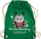 Turnbeutel Rucksack - Kita Beutel Wechselsachen Mädchen - Wechselkleidung Marienkäfer - Unisize - Grün - stoffbeutel wechselklamotten kindergarten wechselbeutel personalisierte wechselkleider