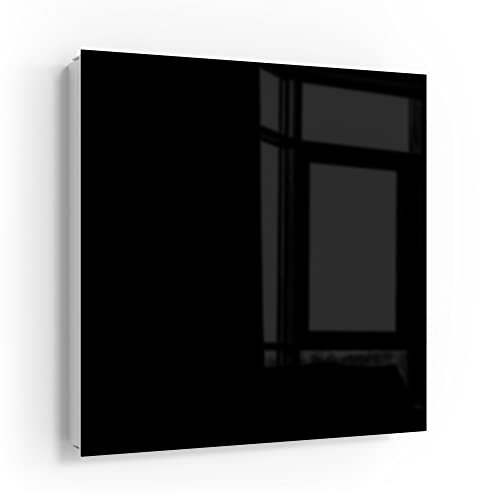 DEQORI Schlüsselkasten weiß | 30x30 cm | Unifarben - Schwarz | Glas & Metall Schlüssel-Box | Schlüsselschrank mit 50 Haken + 2 Magnete | Moderne Design Box magnetisch & beschreibbar
