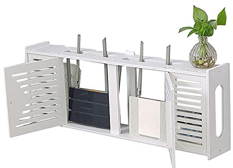 GREMBI Set-Top Box Rack,Router Storage Wall Shelf, Oraganize Storage Box Shelves Protector Hider Shielding Home Tv Cabinet/White / 76X28X12Cm/White/76 * 28 * 12Cm