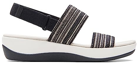 Clarks Femme Arla Stroll Sandale, Black Combi, 36.5 EU