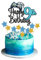 JEKUGOT Happy 9th Birthday Cake Topper Glitter Videospiel Cake Pick Game On Controllers 9 Cheers to 9 Years Cake Decoration 9th Cake Topper (Blue)