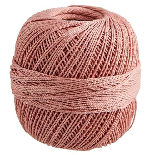 Elisa Häkelgarn Filethäkelgarn Stärke 5, 50 g/200 m LL, 100% Baumwolle gekämmt, mercerisiert, gasiert, NS 1,75-2,0mm, (8562 puderrose)