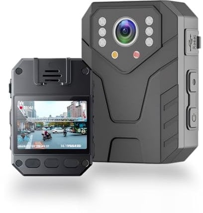 Cámara Corporal WiFi, Cámara Corporal 4K Ultra HD con Grabación de Audio y Vídeo, Cámara Usada por el Cuerpo de la Policía para Las Fuerzas del Orden, Cámara de Acción de Visión