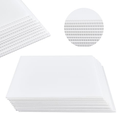 NBEADS 10 Bögen Wellplastik-Platten, 40.2x30.2cm Leere Hof-Rasen-Schilder 4mm Dickes Rechteck Wellpappe Schild Plastik Riffelbleche für Werbetafeln Modellbau und DIY-Basteleien, Weiß