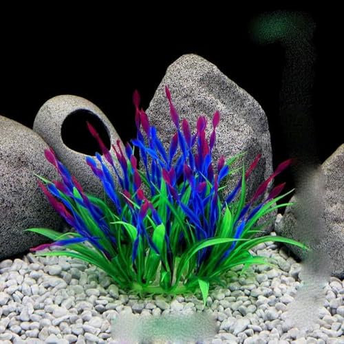 KJJMN Künstliche Aquarienpflanzen, Dekoration, Aquarium, Wasserpflanze, Gras, Ornament, Kunststoff, Unterwasser, Wasserpflanzen, Betrachtungsdekor, 85 Lila