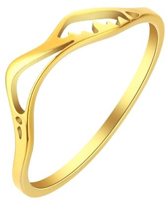 Sopodbacker Rings Ring Ringe Damen Bijouterie Herren Minimalistischer Berg-Fingerbandring Für Damen Herren Gold