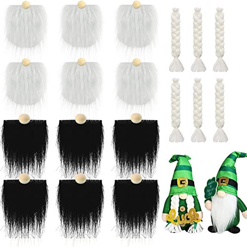 Aublinto Gesichtslose Puppe kunstpelz stoff flauschiger stoff vorgeschnittene Streifen Kunstpelzstoff Kunstpelz kunstplüsch Zwergbart Kunstpelzstoff Wichtel Bart Basteln Weihnachten Wichtel Zubehör