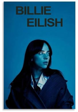 Billie Poster Eilish Musik Kunst Vintage Sänger Musikposter für Zimmer Ästhetische Leinwand Wandkunst Schlafzimmer Dekor 30 x 45 cm