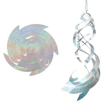 Annlpoy 6 stück Windspirale Vogelabwehr Reflektierend Vogelschreck Spiralen Windspiel für Draußen, Balkon und Garten - Effektive Abwehr, Einfache Montage, Umweltfreundlich, Keine Tierverletzung