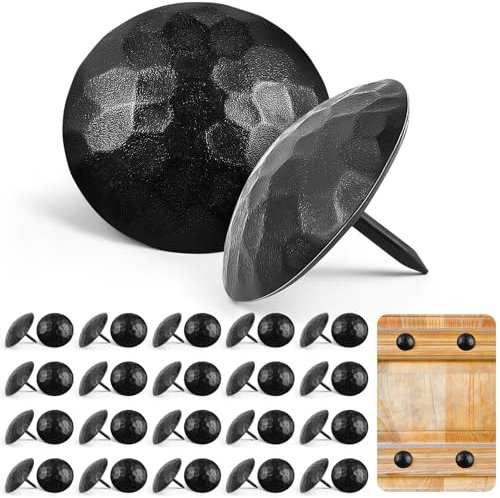 Otoolling 50 Pcs 1.5 Inch Black Large Iron Clavos Decorative Nails Iron Antique Clavos Fasteners Ornamental Rustic Accent for Wood Doors, Shutters, Faux Wood Beams, Gates and Furniture