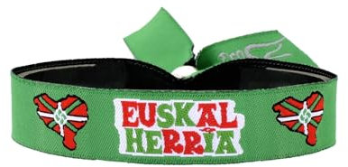 BDM - Pulsera de pais vasco, bandera pais vasco, vasconia, vitoria, donostia bordada HD de tela tejida entrelazada, trisquel - Modelo 7