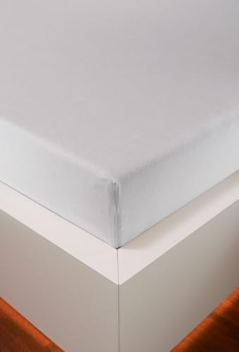 HEFEL Edel-Jersey Spannleintuch, Spannbetttuch– 16 Farben – Tencel™ & Baumwolle – 3 Größen (Weiß, 180–200 x 200–220 cm)