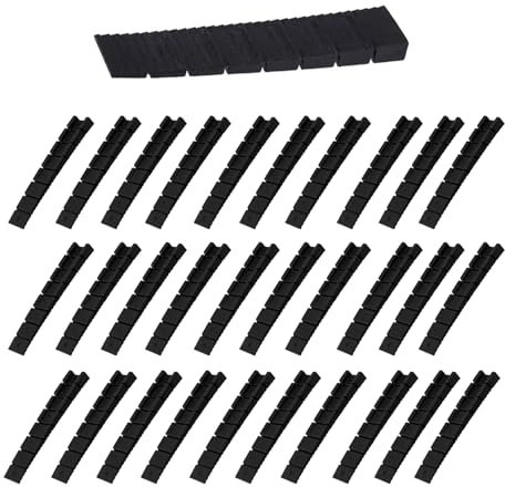 Lot de 30 cales en plastique noir - Cales d'équilibrage de meubles découpables avec design antidérapant - Pour tables, chaises, armoires et portes - Avec plaques de base et points de rupture intégrés