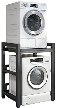 Adjustable Dryer Stand Portable Stacking Kit for Front Load Washer & Tumble Dryer 400KG Capacity Space Saving Storage Rack Over Washer Unit