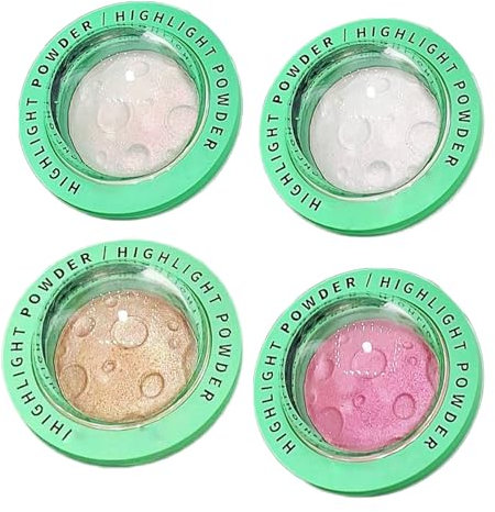 Highlighter-Puder, Glänzend, Klar, Hochglanz, Gesicht, Lunar Glow Highlighter, Gesichts-Highlighter, Multichrom, Koreanisches Glitzer-Make-up, Seidig-cremiger Lidschatten (MIX)