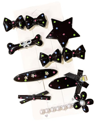 Wayfadacc Haarspangen-Set im Retro-Stern-Design, rutschfest, für Damen und Mädchen, modernes Haarstyling-Zubehör, 8 Stück
