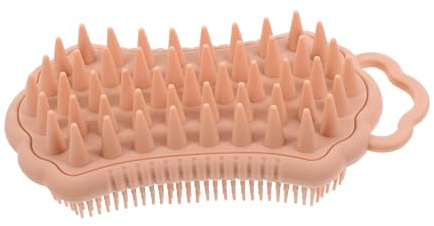 FONDOTIN Silikon-kopfhautmassagegerät mit Duschpeelingfunktion und Luffa-seite für Körperpeeling Ergonomische Badebürste zum Sanften Reinigen und Massieren von Kopfhaut und Haut