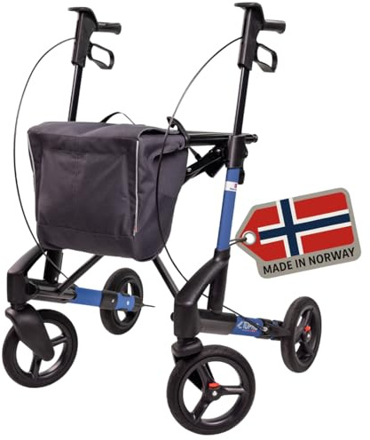 TOPRO Troja 5G Black Series Rollator (Modell 2025) | Faltbarer Premium Rollator mit integrieter Ankipphilfe | Geeignet für Indoor und Outdoor | 7 Jahre Garantie (Ozeanblau, M)