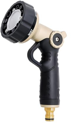 RESTMO Hose Pipe Spray Gun Detachable Garden Hose Gun | Metal Sprayer with 6 Patterns and Thumb Flow Control, Ideal to Water Plant&Lawn, Wash Car & Pet