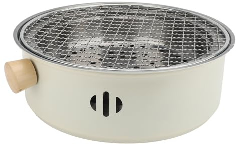 Vvikizy Portable Round Charcoal BBQ Grill Durable for Indoor Outdoor Camping Picnic Stainless Steel Alloy 11.02