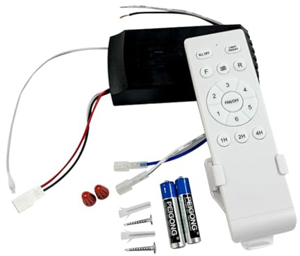 Mando a distancia universal para ventilador de techo con niveles de velocidad, función de temporizador, dispositivo de repuesto para control de luz, apto para modelos de marca, transmisión de señal