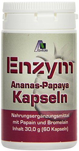 Avitale Enzym Ananas Papaya Kapseln, 60 Stück, 1er Pack (1 x 30 g)