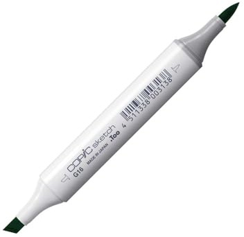 Copic Sketch Coloured Marker Pen - (G-16) Malachite, For Art & Crafts, Colouring, Graphics, Highlighter, Design, Anime, Professional & Beginners, Art Supplies & Colouring Books