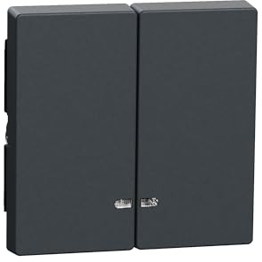 Schneider Electric Merten Doppelwippe mit Kontrollfenster, System M, anthrazit, Artikelnummer MEG3420-0414