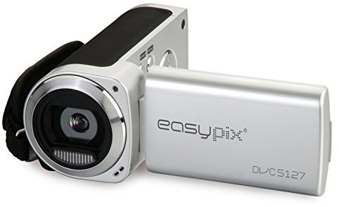Easypix DVC 5127 Trip Camcorder (6,9 cm (2,7 Zoll) Display, Flash D1 720 x 480 Pixel) schwarz/Silber