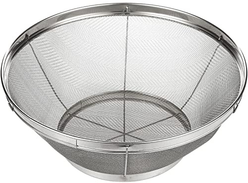 Juvale Stainless Steel Fine Mesh Strainer - Durable Rust-Resistant Mesh Colander - Ergonomic Handle Rice Colander - Ultra-Fine Flour Sifter - Dishwasher Safe with Stable Design - 11 in x 4 in, Silver