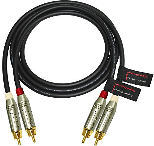 2.5 meter cavo RCA pair – Made with Mogami 2534 – Star Quad, cavo di connessione audio ad alta definizione e Amphenol ACPR pressofuso, connettori RCA placcati oro – direzionale design per migliori