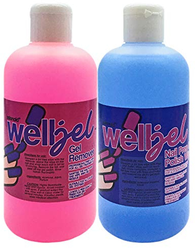 Well Jel Nail Polish Prep & Wipe with Gel Nail Polish Remover | 250ml Nail Prep & Polish + 250ml Gel Nail Polish Remover TWIN PACK
