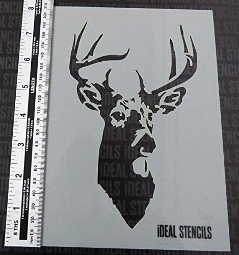 Ideal Stencils Hirsch Schablone A5 Größe Wohndeko Kunst Handwerk Malerei Schablone für Wände, Stoffe, Möbel Etc.