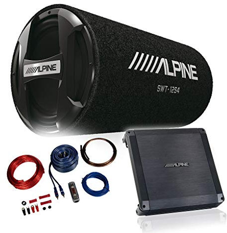 Alpine Basspaket 2-Kanal Endstufe/Verstärker+30cm Subwoofer+Kabel-Set/BBX-T600 + SWT-12S4 + REN10KIT