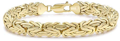 CARISSIMA Frauen 9ct Gelb Gold Gewölbtes Byzantinisches Kette Armband - 19cm/7.5