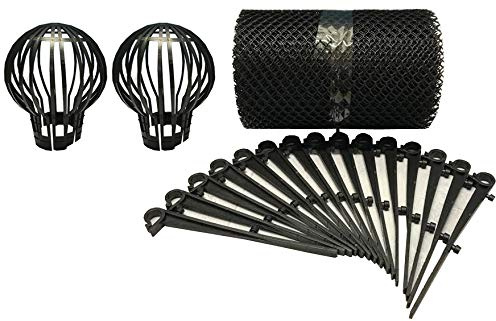 Selections Gutter Protection Mesh Guard (6m Roll) & Downpipe Filter Guards (Pack of 2)